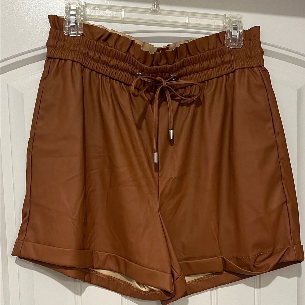 Zenana Outfitters High Waist Brown Shorts